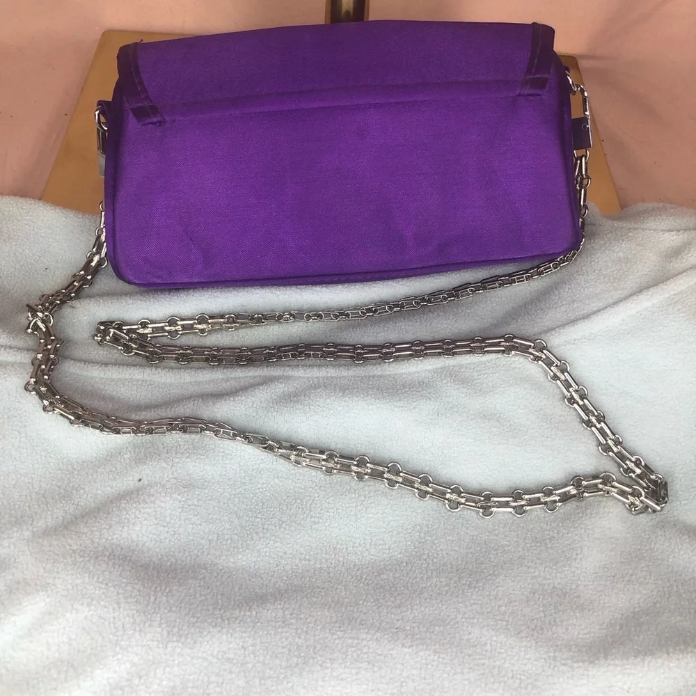 NWOT Prom Purple Crossbody Clutch Bag with Chain Strap